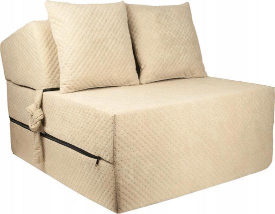 Viking Choice Luxe Opvouwbaar Logeermatras - Beige - 200x70x15cm - Met Kussens