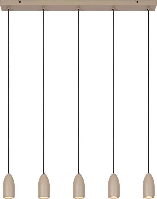 Lucide EVORA - Hanglamp - Ø 10 cm - 5xGU10 - Taupe