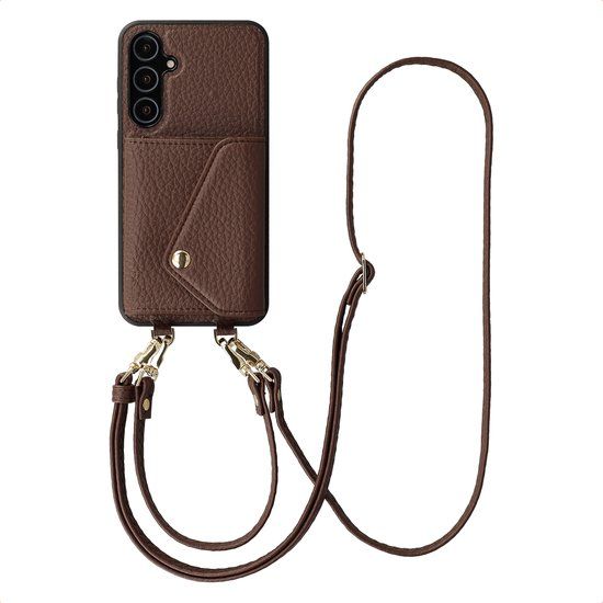 Selencia Hoesje - Samsung Galaxy A55 (5G) - Sera Koordhoes met Pashouder - Chocolate Brown
