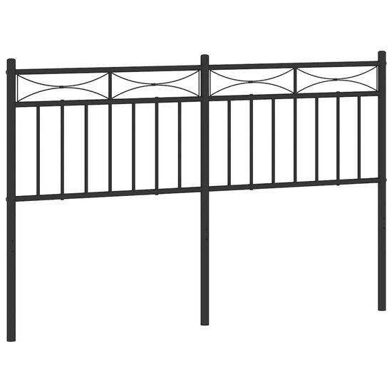 vidaXL Hoofdbord 135 cm metaal zwart