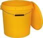 BenBow Seau avec couvercle et poignée métallique 30L Quantité : 20 pcs, jaune BSR, étanche à l'air, convient pour aliments, BRC, anti-fuite