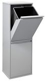 ARREGUI Basic CR202-B Recyclingcontainer | Afvalcontainer in Staal | 2 Compartimenten 2x17 L (34 L) | Multifunctionele Recyclebak voor Afvalscheiding | Afvalbak voor Keuken, Huis of Kantoor | Grijs