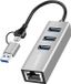 LogiLink UA0440 Netwerkadapter/Hub 5 GBit/s USB-C 3.2 Gen 1