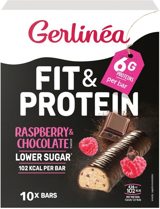 Gerlinea Fit² & Protein - Repen - Framboos & Chocolade - 10 x 31 gr