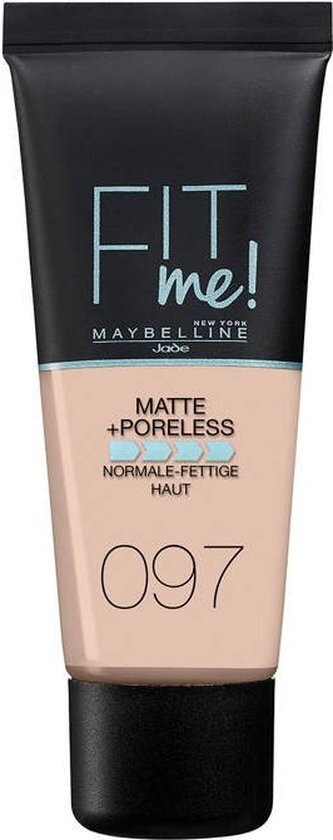 Maybelline Fit Me Matte + Poreless Foundation - 097 Natural - Medium Dekkende Foundation met Matte Finish voor de Normale tot Vette Huid - 30 ml