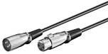 PremiumCord XLR naar XLR-kabel, stekker naar bus, 3-polig, geluidsarm, kleur zwart, lengte 2 m