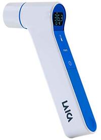 Laica TH1004 infrarood thermometer, oor en voorkant, geen contactfunctie, geschikt voor het meten van kinderen