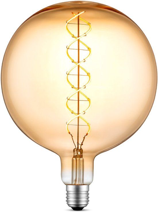 Home Sweet Home Edison Vintage LED filament lichtbron Globe Amber G180 Spiraal E27 Dimbaar 4W 280lm 2700K