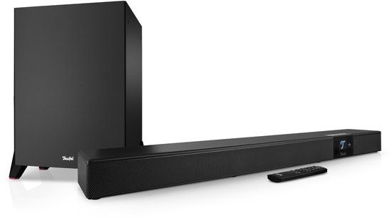 Teufel CINEBAR 22 Power Edition Dolby Atmos 5.1 Soundbar met Draadloze Subwoofer en Achterspeakers - Zwart