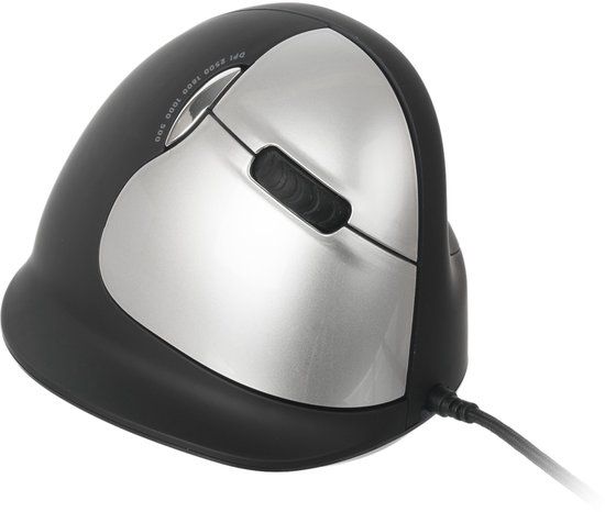 R-Go Tools R-Go HE Ergonomische Muis Large Rechtshandig Zwart/Zilver