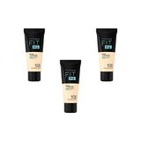 Maybelline New York Fluide Fit Me Matte & Poreless Foundation – 105 ivoor natuur, verpakking van 3 stuks (3 x 30 ml)