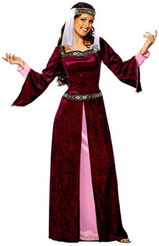 Smiffys Maid Marion kostuum - Bordeaux - XL (UK maat 20-22)