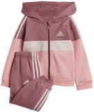 Adidas Tiberio 3 Stripes Colorblock Fleece Trainingspak Roze 0-3 Months Kinderen
