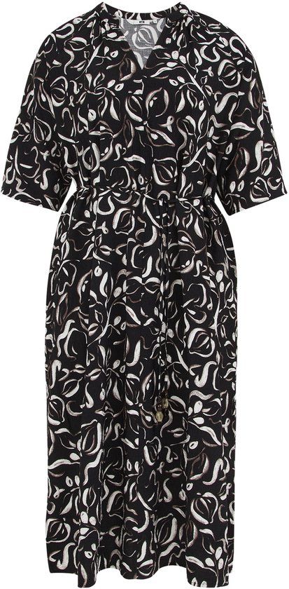 WE Fashion Dames midi jurk met structuur - Curve