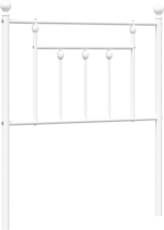 vidaXL Hoofdbord Metaal Wit 75 cm