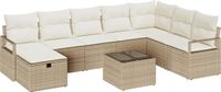 vidaXL Bankstel 9-delig Beige en Crème