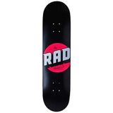 RAD Solid Logo skateboard voor volwassenen, uniseks, zwart/rood, 19,8 cm