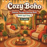 Cozy Boho Interior Design Coloring Book for Adults