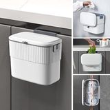 ELPHECO Keukenprullenbak - 1,8 gallon hangende prullenbak met deksel, 7 liter muurprullenbak voor keukenkastdeur, kleine prullenbak onder de gootsteen voor kast, badkamer