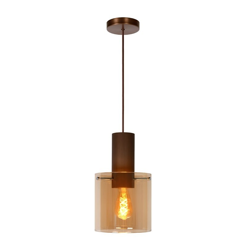 Lucide TOLEDO - Hanglamp - Ã˜ 20 cm - E27 - Amber