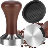 Icecat Tamper à café en acier inoxydable avec poignée en bois - 51 mm