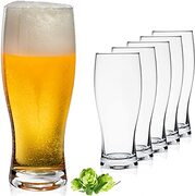 PLATINUX Biergläser 500ml (max. 640ml) aus Glas Set 6-Teilig Bierseidel Weizengläser hohes Bierglas 0,5L