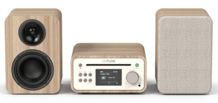 Pure Classic Stereo Mini Home Audio System - 40W - Oak, White