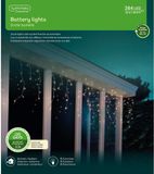 Lumineo Guirlande lumineuse stalactite - 384 LED - Blanc chaud - 1400 cm - H75 cm - 8 fonctions - Batterie