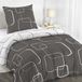 Dreamzie dekbedovertrek 140x200 cm met 1 kussensloop 65x65 cm, geo grijs wit patroon, 140x200 beddenset met ritssluiting, eenpersoonsbedlinnen, Oeko TEX