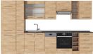 Vicco Fame-Line Unité de cuisine complète – 355 cm, WB Antracite Chêne doré puissant