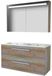 Basic-Line Premium 46 Badkamermeubelset - 120 x 46 cm - Met Grepen - 2 Lades - Keramische Wastafel - 2 Kraangaten - Spiegelkast met LED Verlichting - Scotch Oak