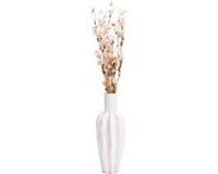QUVIO Vaas – Vaasje – Vazen – Bloemenvaas – Droogbloemenvaas-Witte vaas – Vaas wit – Vaas keramiek – Keramische vaas – Japandi stijl – Droogbloemen vaas – Keramiek vaas – Bloemenvaasje – Keramiek - Wit