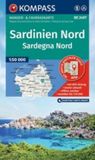 Sardenien KOMPASS Wanderkarten-Set 2497 Sardinien Nord / Sardegna Nord (4 Karten) 1:50.000