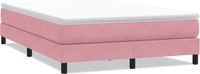 vidaXL Boxspring - fluweel - roze - 140x220 cm