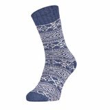 Teckel Homesocks bedsokken met wol - Warme huissokken voor de winter - Norwegian winter print - Slaapsokken - Blauw