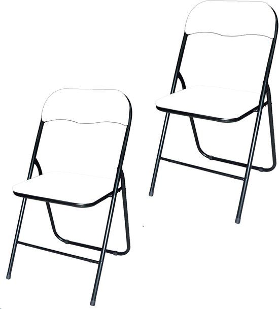 BRASQ Set van 2 Klapstoelen Wit Zwart