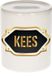 Bellatio Decorations Shoppartners Bv Spaarpot met voornaam Kees - wit - met goud/zwart embleem - 8 x 9 cm - keramiek - met afsluitdop - cadeau verjaardag