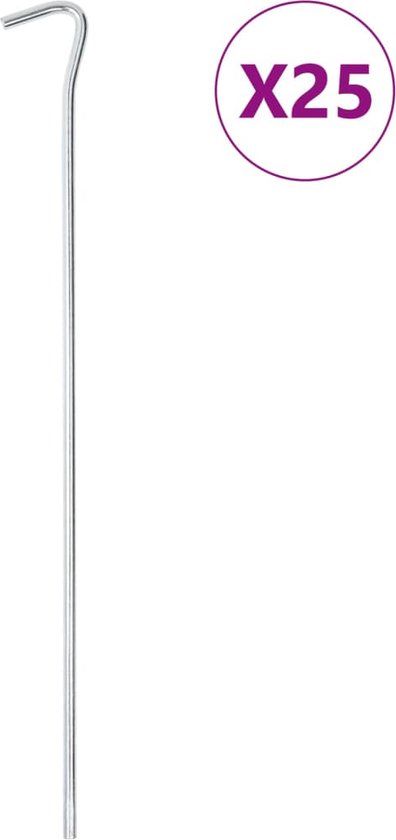 vidaXL Tentharingen - 25 stuks - Ø7 mm - 30 cm - Gegalvaniseerd staal