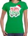 Bellatio Decorations Merry fitmas Kerstshirt / Kerst t-shirt groen voor dames - Kerstkleding / Christmas outfit XS