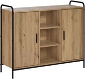 vidaXL Dressoir Artisanaal eiken 97 x 33 x 81 cm Bewerkt hout
