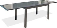 DCB Garden Toledo Uitschuifbare tuintafel, antracietgrijs, aluminium frame, glazen blad, 135/270 x 90 cm