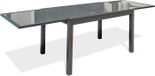 DCB Garden Toledo Uitschuifbare tuintafel, antracietgrijs, aluminium frame, glazen blad, 135/270 x 90 cm