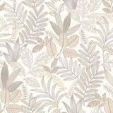 Allure Jungle Behang Bladeren Vliesbehang Beige 0,53 x 10,05 M.
