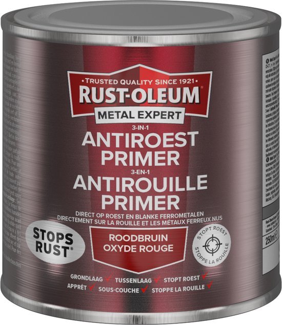 Rust-oleum Metalexpert 3-in-1 Antiroest Primer 3000 Rood 250 Ml In Blik