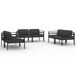 vidaXL 6-delige loungeset met kussens, aluminium, antracietkleurig