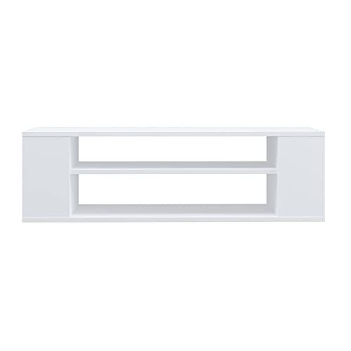 Selsey Weri - TV Board hangend met 2 open vakken, minimalistisch, 100 cm breed (wit)