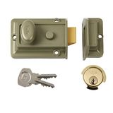 Yale Locks 77ENBPB nachtslot geëmailleerd nikkel brons 60 mm doornmaat messing plaat