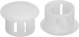 Bolkits bouchons en plastique - Bouchons ronds - Finition des trous - Conception à clip - 13 mm - Blanc