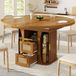 MODFU Eettafel - Uitschuifbaar Met Opbergruimte En Lades - Modern - MDF En Metaal - Eiken