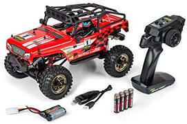 Carson 1:12 Mountain Warr.Sport 2.0 100% RTR rood, afstandsbediening auto, RC voertuig, incl. batterijen en afstandsbediening, offroad-buggy, 500404197